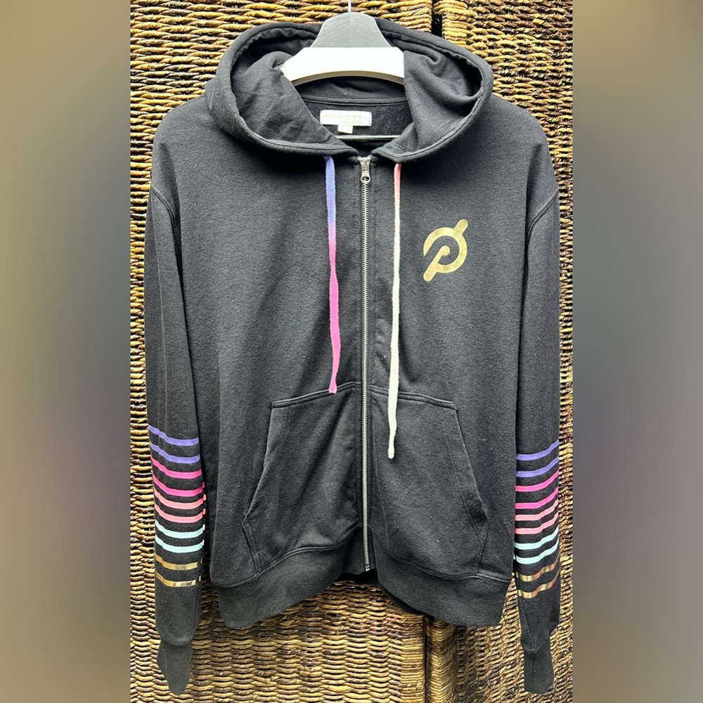 Spiritual Gangster x Peleton - Black Hoodie with Gold Accents- Womens Large
